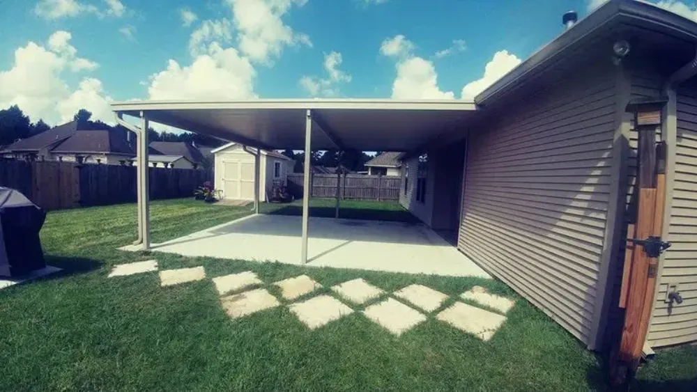 Finished concrete slab and patio on a residential property in the Northshore, LA