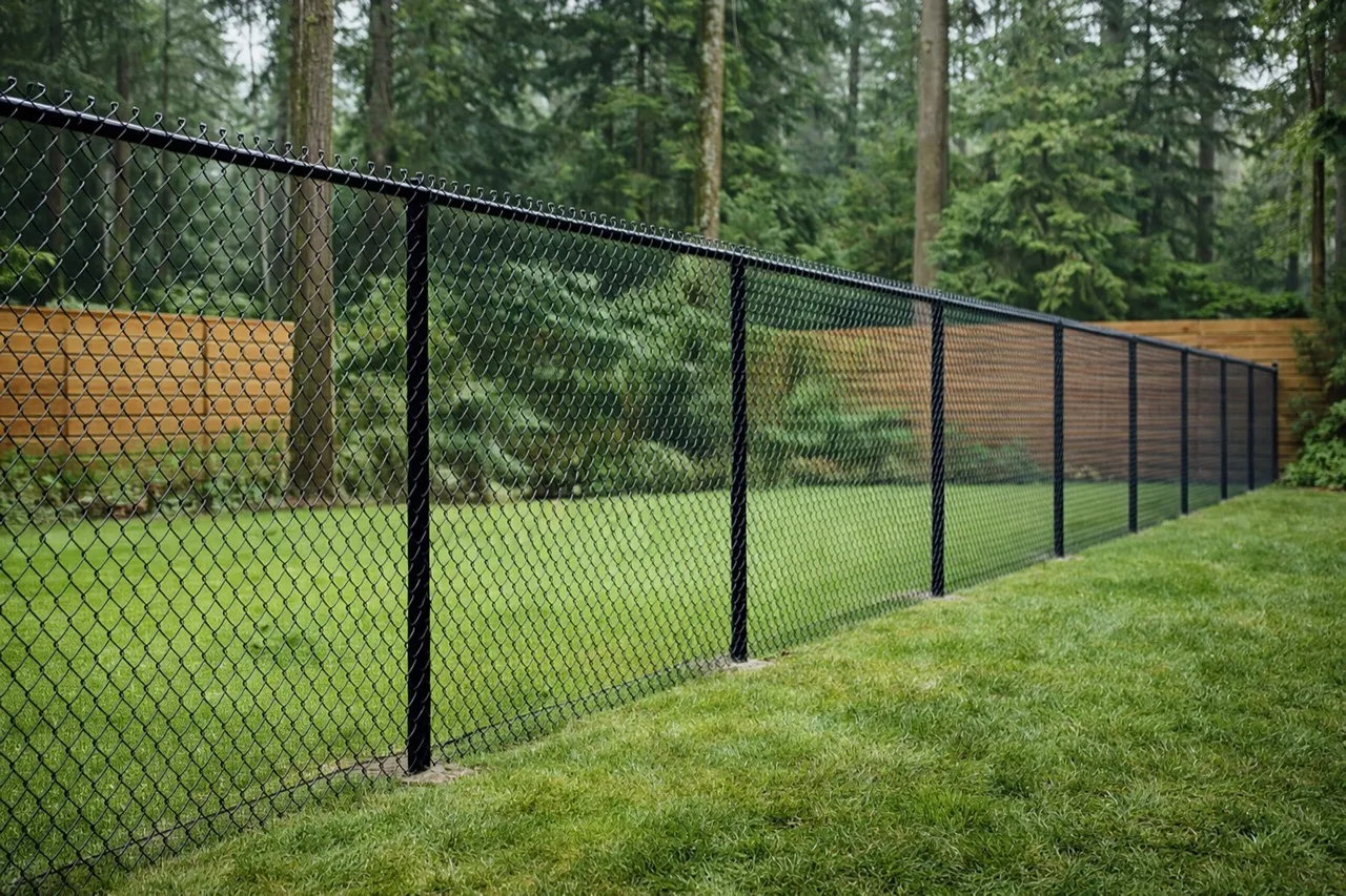 Residential fence along a property line in St. Tammany Parish, Louisiana